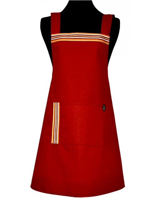 tablier japonais rouge face