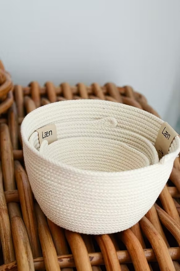 panier en corde de coton