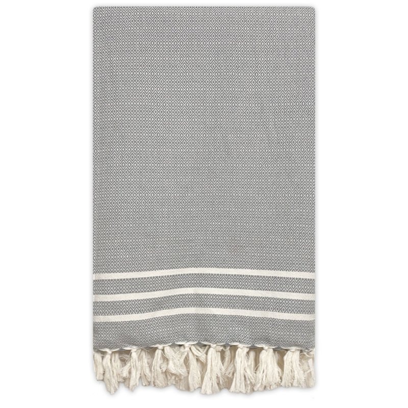 plaid gris bleu avec 3 lignes blanches
