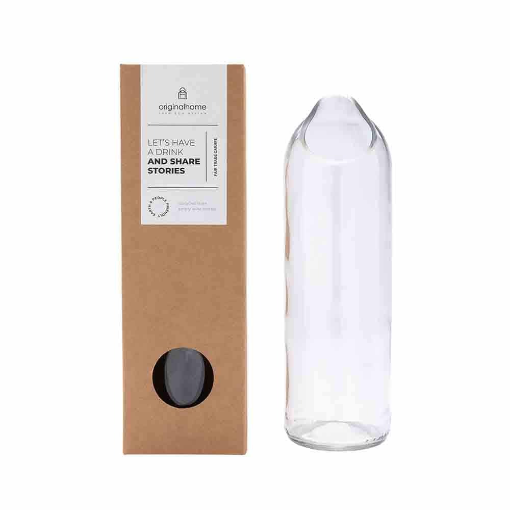 carafe en verre recyclé blanc