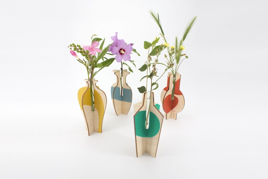 ensemble de vases en bois