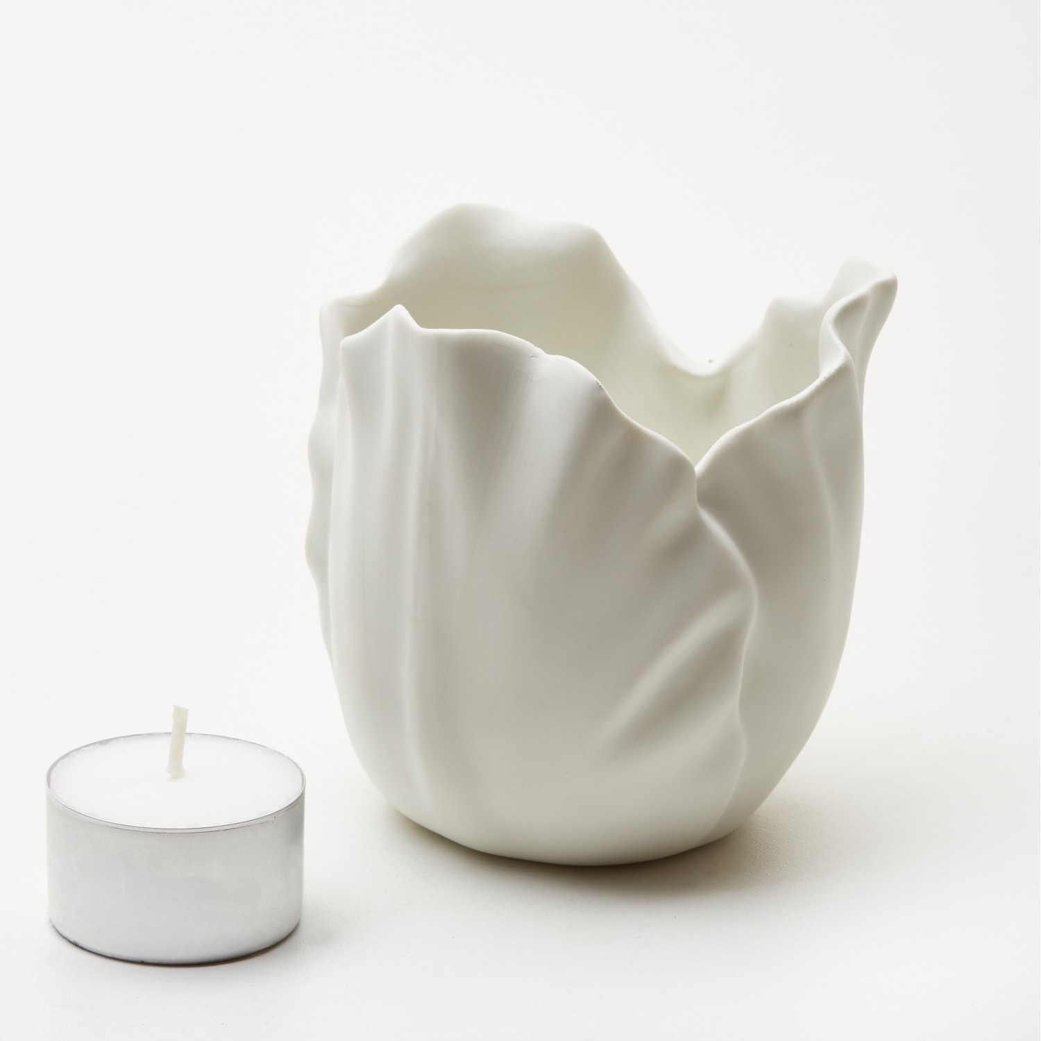 bougeoir en forme de tulipe en porcelaine